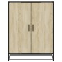 Zapatero de madera y metal roble Sonoma 75x38x97,5 cm by , Shoe racks and shoe organizers - Ref: Foro24-3300866, Price: 107,3...
