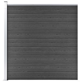 Black WPC fence panel 175x186 cm by vidaXL, fence panels - Ref: Foro24-148973, Price: 219,74 €, Discount: %
