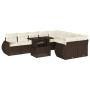 Set de sofás de jardín 10 pzas y cojines ratán sintético marrón by , Garden sets - Ref: Foro24-3268763, Price: 748,17 €, Disc...