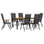 Juego de comedor para jardín 7 piezas aluminio negro y marrón von , Gartensets - Ref: Foro24-3200602, Preis: 570,09 €, Rabatt: %