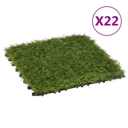 Artificial grass tiles 22 pcs green 30x30 cm by vidaXL, artificial flora - Ref: Foro24-149031, Price: 118,39 €, Discount: %