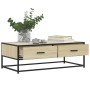 Mesa de centro madera ingeniería metal roble Sonoma 100x50x35cm by , Coffee table - Ref: Foro24-848780, Price: 85,29 €, Disco...
