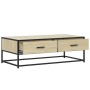 Mesa de centro madera ingeniería metal roble Sonoma 100x50x35cm by , Coffee table - Ref: Foro24-848780, Price: 85,29 €, Disco...
