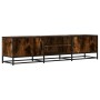 Mueble TV metal y madera ingeniería roble humo 160x35x41 cm by , TV Furniture - Ref: Foro24-848846, Price: 108,02 €, Discount: %