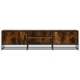 Mueble TV metal y madera ingeniería roble humo 160x35x41 cm by , TV Furniture - Ref: Foro24-848846, Price: 108,02 €, Discount: %