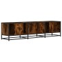 Mueble TV metal y madera ingeniería roble humo 160x35x41 cm de , Muebles TV - Ref: Foro24-848846, Precio: 107,91 €