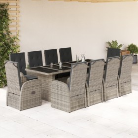Set de comedor de jardín 11 pzas y cojines ratán sintético gris by , Garden sets - Ref: Foro24-3277625, Price: 1,00 €, Discou...