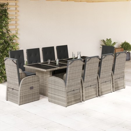 Set de comedor de jardín 11 pzas y cojines ratán sintético gris by , Garden sets - Ref: Foro24-3277625, Price: 1,00 €, Discou...