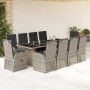 Set de comedor de jardín 11 pzas y cojines ratán sintético gris by , Garden sets - Ref: Foro24-3277625, Price: 1,00 €, Discou...
