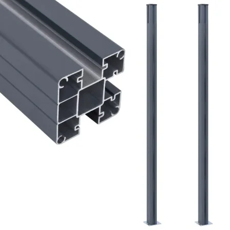 Fence posts 2 units dark gray aluminum 185 cm by vidaXL, fence posts - Ref: Foro24-148986, Price: 140,63 €, Discount: %