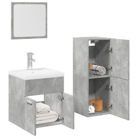 Juego muebles de baño 4 pzas madera contrachapada gris hormigón de , Muebles de baño - Ref: Foro24-3324882, Precio: 162,88 €,...