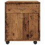 Armario con ruedas madera ingeniería envejecida 45x38x54 cm by , Lockers and storage cabinets - Ref: Foro24-856654, Price: 63...