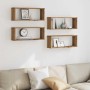 Estantes cubo de pared 4 uds madera roble artisan 60x15x23 cm von , Regale und Regale - Ref: Foro24-856590, Preis: 46,55 €, R...