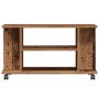 Mueble de TV con ruedas madera ingeniería envejecida 80x40x45cm von , TV-Möbel - Ref: Foro24-855790, Preis: 62,90 €, Rabatt: %