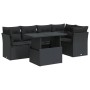 Set de sofás de jardín 6 piezas y cojines ratán sintético negro by , Garden sets - Ref: Foro24-3326156, Price: 459,81 €, Disc...