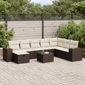 Set de sofás de jardín 9 pzas y cojines ratán sintético marrón von , Gartensets - Ref: Foro24-3325749, Preis: 570,13 €, Rabat...