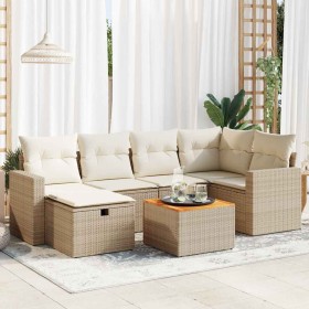 Set sofás de jardín 7 piezas y cojines ratán sintético beige von , Gartensets - Ref: Foro24-3325789, Preis: 524,69 €, Rabatt: %