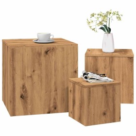 Mesas auxiliares 3 uds madera de ingeniería roble artisan von , Seitentische - Ref: Foro24-856677, Preis: 85,81 €, Rabatt: %