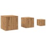 Mesas auxiliares 3 uds madera de ingeniería roble artisan by , Side tables - Ref: Foro24-856677, Price: 85,81 €, Discount: %