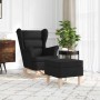 Sillón mecedora con taburete tela negro by , Armchairs - Ref: Foro24-3307999, Price: 238,66 €, Discount: %
