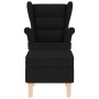 Sillón mecedora con taburete tela negro de , Sillones - Ref: Foro24-3307999, Precio: 238,54 €