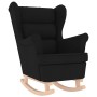 Sillón mecedora con taburete tela negro by , Armchairs - Ref: Foro24-3307999, Price: 238,66 €, Discount: %
