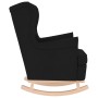 Silla mecedora de tela negro 74x90x102 cm de , Sillones - Ref: Foro24-4016921, Precio: 185,11 €, Descuento: %