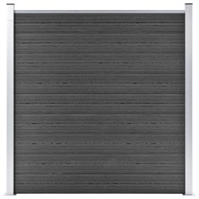 Panel de valla WPC negro 180x186 cm