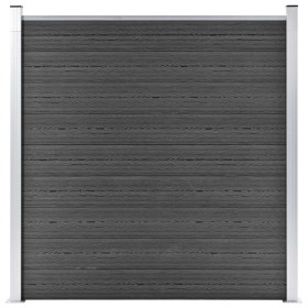 Schwarzes WPC-Zaunelement 180x186 cm von vidaXL, Zaunpaneele - Ref: Foro24-148972, Preis: 296,93 €, Rabatt: %