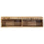 Mueble de TV de pared madera maciza de mango rugosa 80x30x19 cm by , CD and DVD storage - Ref: Foro24-4017476, Price: 82,04 €...