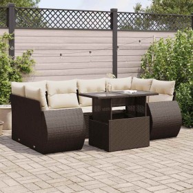 Juego de sofás de jardín 7 piezas con cojines ratán PE marrón by , Garden sets - Ref: Foro24-3326594, Price: 558,61 €, Discou...