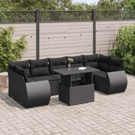 Set de sofás de jardín y cojines 8 piezas ratán sintético negro von , Gartensets - Ref: Foro24-3326596, Preis: 579,99 €, Raba...