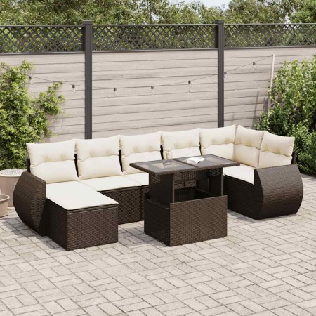 Set sofás de jardín 8 piezas y cojines ratán sintético marrón von , Gartensets - Ref: Foro24-3326684, Preis: 554,95 €, Rabatt: %