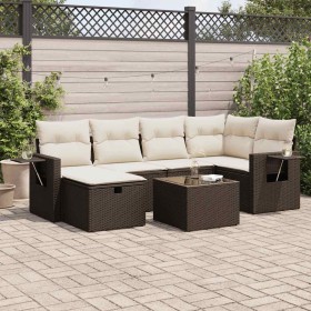 Juego de sofás de jardín 7 piezas con cojines ratán PE marrón von , Gartensets - Ref: Foro24-3325499, Preis: 457,96 €, Rabatt: %