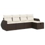 Set comedor de jardín 5 piezas y cojines ratán sintético marrón by , Garden sets - Ref: Foro24-3325569, Price: 341,41 €, Disc...