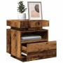 Mesita de noche luces LED 2 uds madera envejecida 40x39x48,5 cm by , Nightstands - Ref: Foro24-857659, Price: 125,19 €, Disco...
