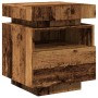 Mesita de noche luces LED 2 uds madera envejecida 40x39x48,5 cm by , Nightstands - Ref: Foro24-857659, Price: 125,19 €, Disco...