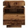 Mesita de noche luces LED 2 uds madera envejecida 40x39x48,5 cm by , Nightstands - Ref: Foro24-857659, Price: 125,19 €, Disco...