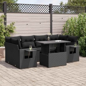 Set de sofás de jardín 7 pzas con cojines ratán sintético negro von , Gartensets - Ref: Foro24-3326426, Preis: 552,50 €, Raba...