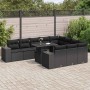 Set de sofás de jardín 11 pzas y cojines ratán sintético negro de , Conjuntos de jardín - Ref: Foro24-3326866, Precio: 785,65 €