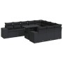 Set de sofás de jardín 11 pzas y cojines ratán sintético negro de , Conjuntos de jardín - Ref: Foro24-3326866, Precio: 785,65 €