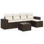 Set sofás de jardín 6 piezas y cojines ratán sintético marrón von , Gartensets - Ref: Foro24-3325679, Preis: 386,66 €, Rabatt: %