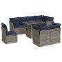 Set sofás jardín y cojines 9 pzas ratán sintético acacia gris von , Gartensets - Ref: Foro24-3326182, Preis: 755,49 €, Rabatt: %