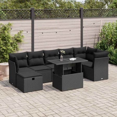 Set de sofás de jardín y cojines 8 piezas ratán sintético negro von , Gartensets - Ref: Foro24-3327785, Preis: 552,27 €, Raba...