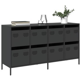 Aparador de acero laminado en frío negro 135x39x73,5 cm by , Sideboards - Ref: Foro24-3307167, Price: 213,01 €, Discount: %