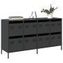 Aparador de acero laminado en frío negro 135x39x73,5 cm by , Sideboards - Ref: Foro24-3307167, Price: 213,01 €, Discount: %
