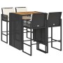 Set bar jardín con cojines 5 pzas ratán sintético acacia negro by , Garden sets - Ref: Foro24-3328896, Price: 527,64 €, Disco...