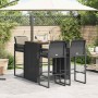 Set bar jardín con cojines 5 pzas ratán sintético acacia negro by , Garden sets - Ref: Foro24-3328896, Price: 527,64 €, Disco...