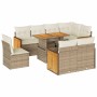 Set sofás jardín y cojines 9 pzas ratán sintético acacia beige by , Garden sets - Ref: Foro24-3327726, Price: 697,18 €, Disco...