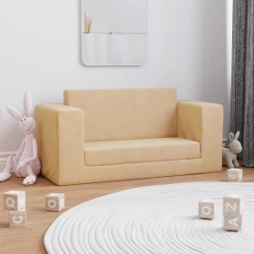 Sofá cama de niños 2 plazas felpa suave crema by , Baby and Toddler Furniture - Ref: Foro24-357037, Price: 57,17 €, Discount: %
